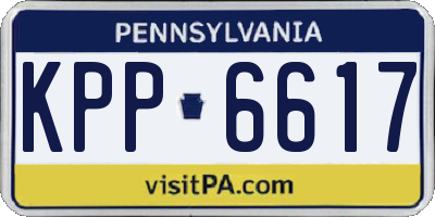 PA license plate KPP6617
