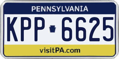 PA license plate KPP6625