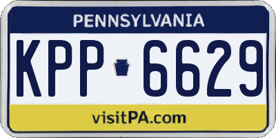 PA license plate KPP6629