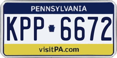 PA license plate KPP6672