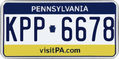 PA license plate KPP6678