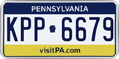 PA license plate KPP6679