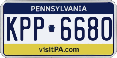 PA license plate KPP6680