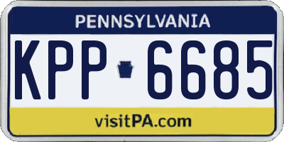 PA license plate KPP6685