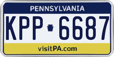 PA license plate KPP6687