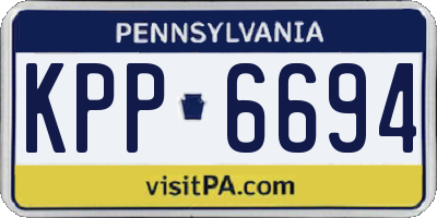PA license plate KPP6694