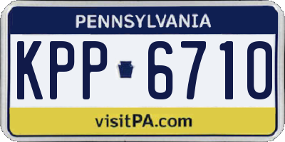 PA license plate KPP6710