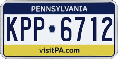 PA license plate KPP6712