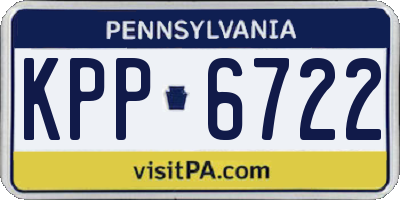 PA license plate KPP6722