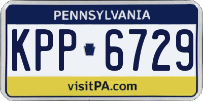 PA license plate KPP6729