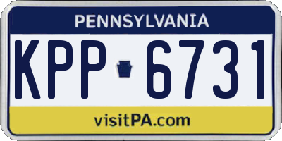 PA license plate KPP6731