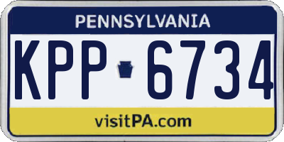 PA license plate KPP6734