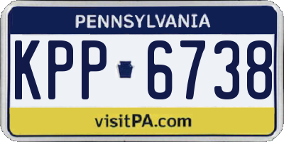PA license plate KPP6738