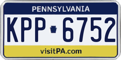 PA license plate KPP6752