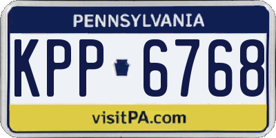 PA license plate KPP6768
