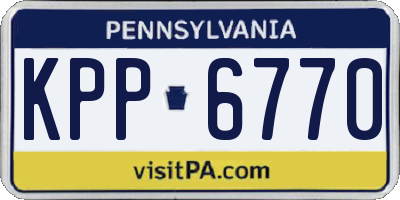 PA license plate KPP6770