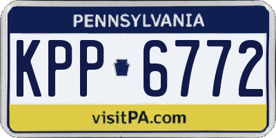 PA license plate KPP6772