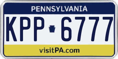 PA license plate KPP6777