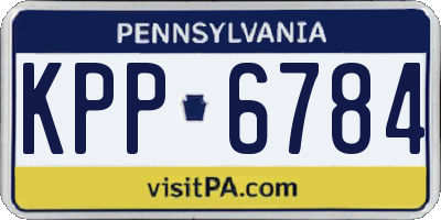 PA license plate KPP6784
