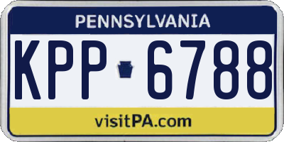 PA license plate KPP6788
