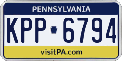 PA license plate KPP6794