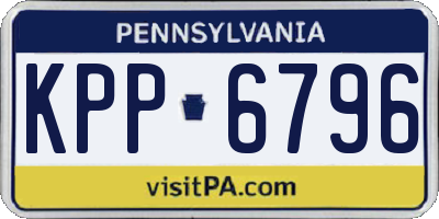 PA license plate KPP6796