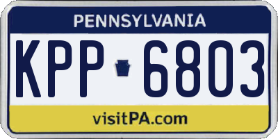 PA license plate KPP6803