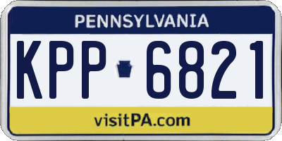 PA license plate KPP6821
