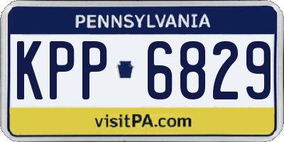 PA license plate KPP6829