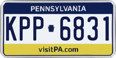 PA license plate KPP6831