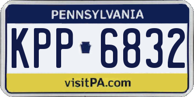 PA license plate KPP6832