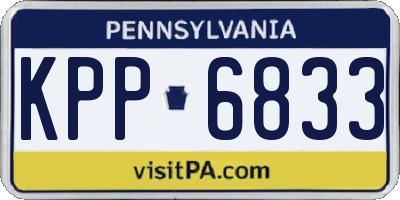PA license plate KPP6833