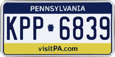 PA license plate KPP6839
