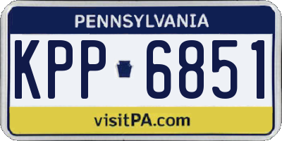 PA license plate KPP6851