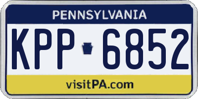 PA license plate KPP6852