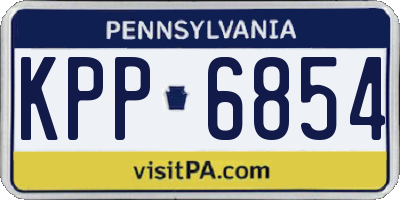 PA license plate KPP6854