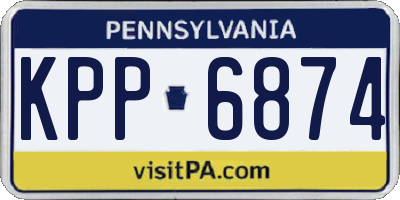 PA license plate KPP6874