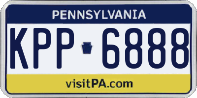 PA license plate KPP6888