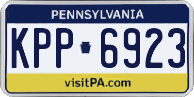 PA license plate KPP6923