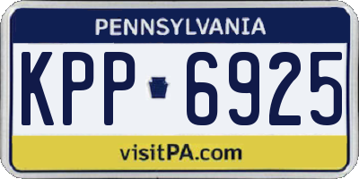 PA license plate KPP6925