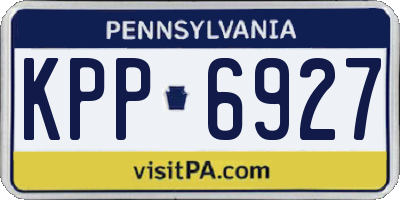 PA license plate KPP6927