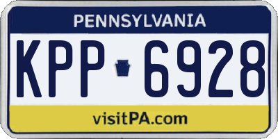 PA license plate KPP6928