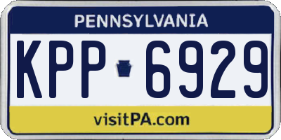 PA license plate KPP6929