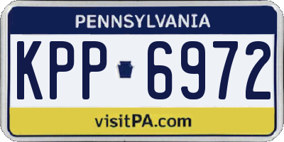 PA license plate KPP6972