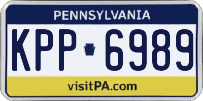 PA license plate KPP6989