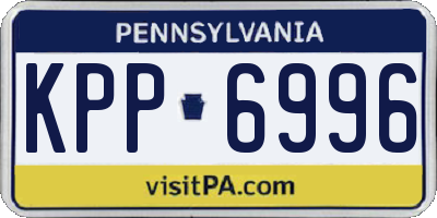 PA license plate KPP6996