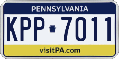 PA license plate KPP7011