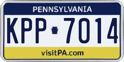 PA license plate KPP7014