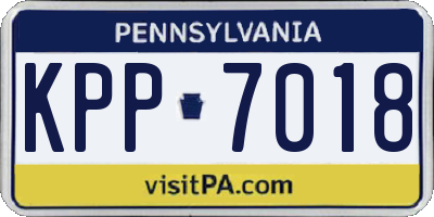 PA license plate KPP7018