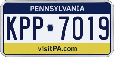 PA license plate KPP7019
